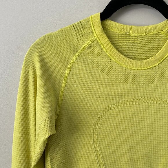 Lululemon Swiftly Tech Long Sleeve Shirt Activewear Crew Grape Leaf Yellow 4 - Picture 4 of 7